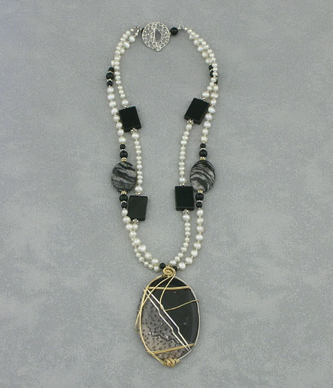 Wrapped Agate 18k and Sterling Silver